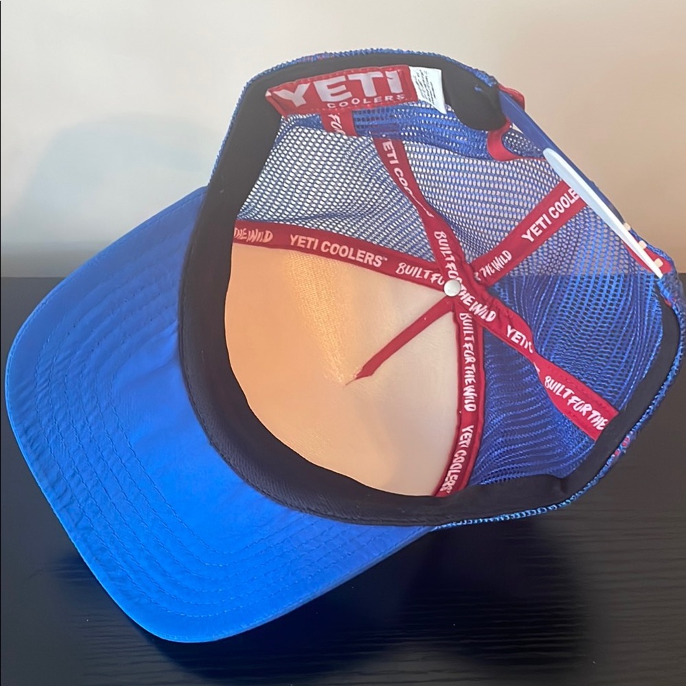 Yeti Patriotic Trucker Hat Yeti Coolers Casual Boat Fishing Red White Blue NWOT - Picture 5 of 7
